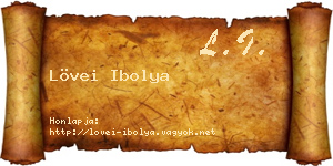 Lövei Ibolya névjegykártya